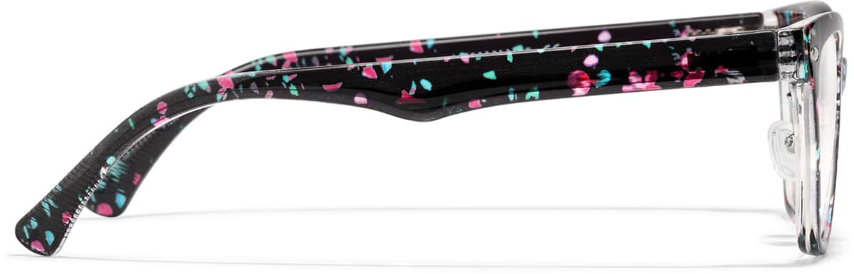 Side view of Cat-eye Glasses P129849 in Black Confetti