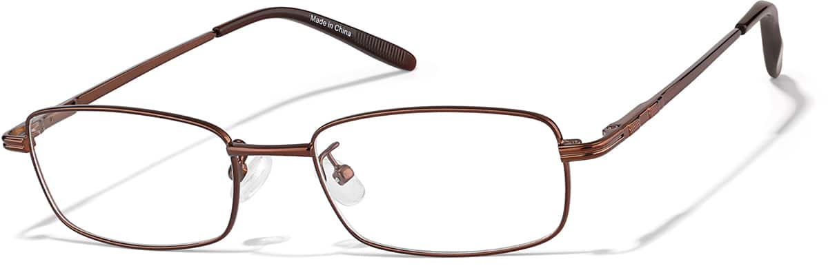 Angle view of Rectangle Glasses P153015 in Brown
