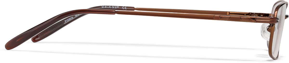 Side view of Rectangle Glasses P153015 in Brown