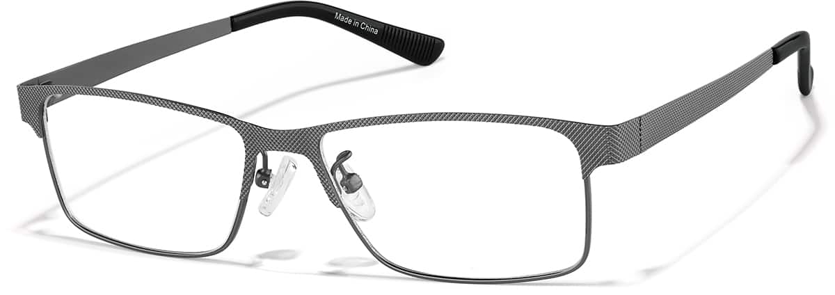 Angle view of Rectangle Glasses P162012 in Gray
