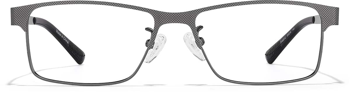 Front view of Rectangle Glasses P162012 in Gray