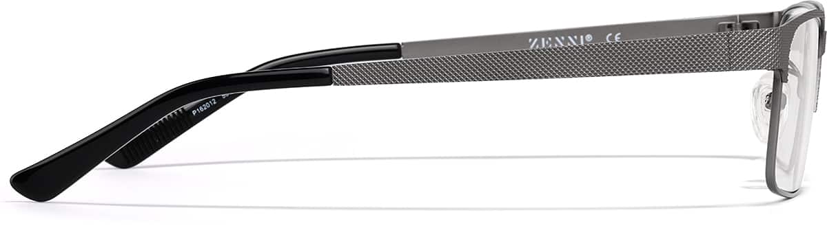 Side view of Rectangle Glasses P162012 in Gray