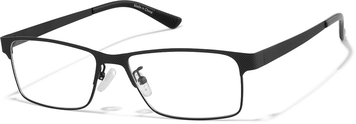 Angle view of Rectangle Glasses P162021 in Black