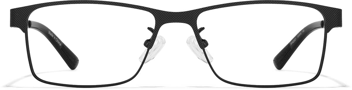 Front view of Rectangle Glasses P162021 in Black