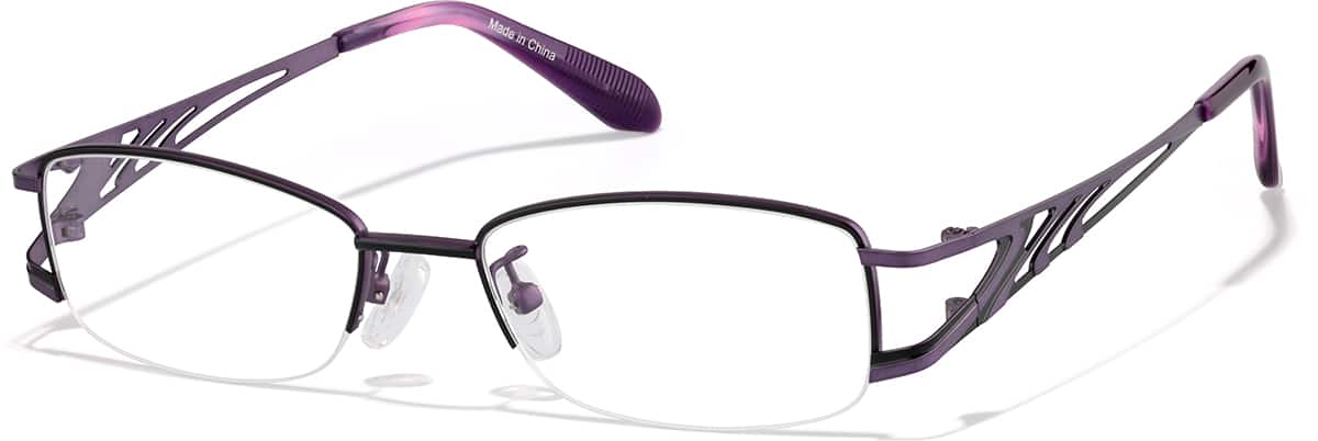 Angle view of Rectangle Glasses P167321 in Purple