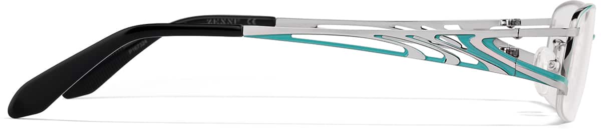 Side view of Rectangle Glasses P167324 in Green
