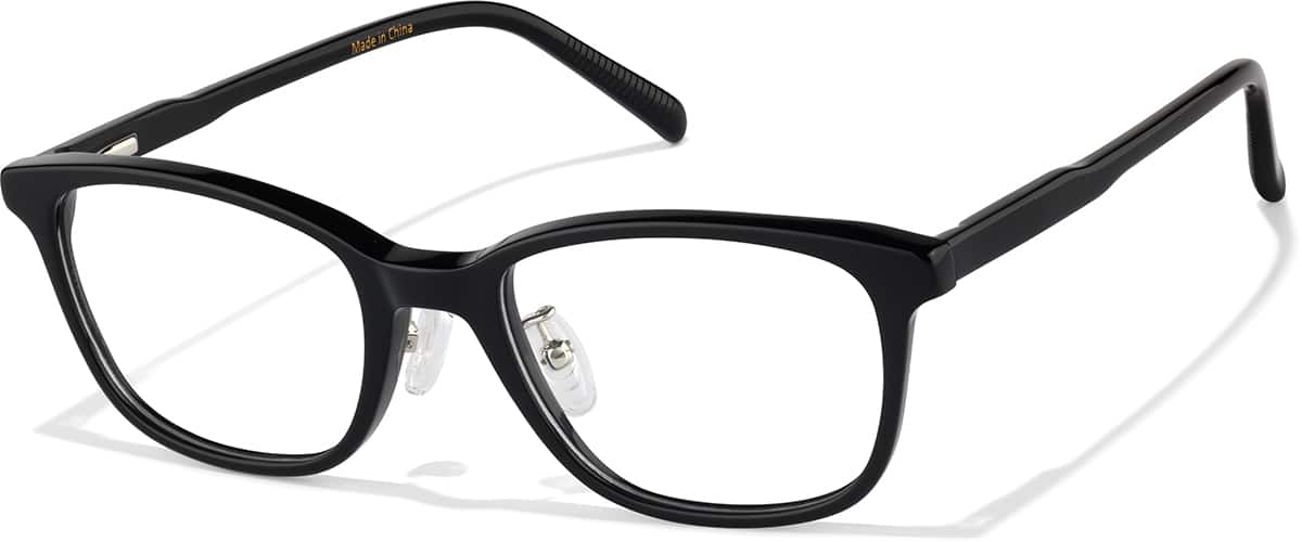 Angle view of Square Glasses P188321 in Black