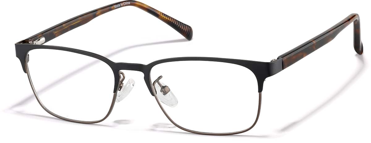 Angle view of Browline Glasses P1910721 in Black