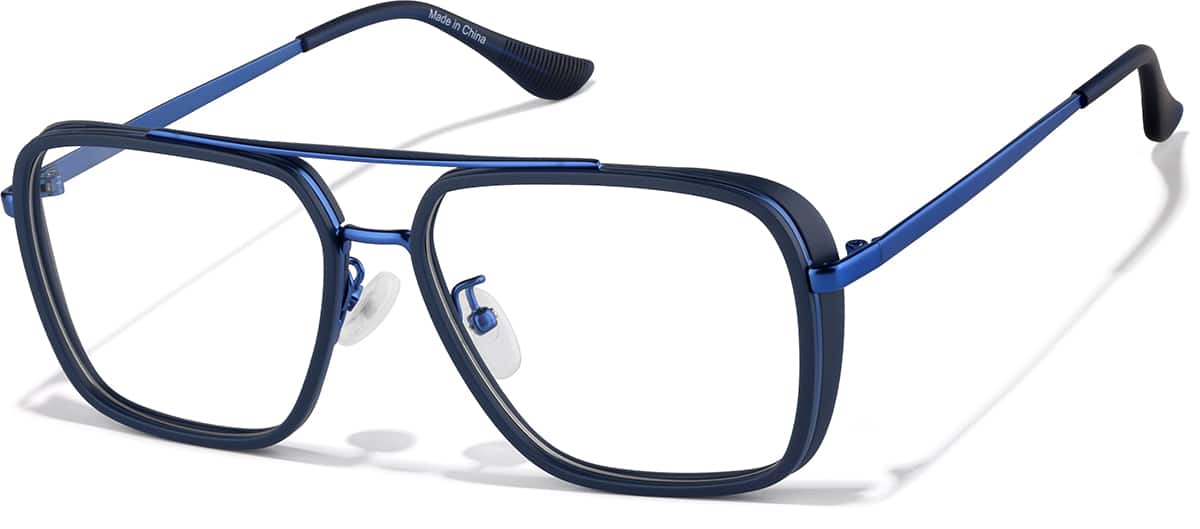 Angle view of Aviator Glasses P1913816 in Blue