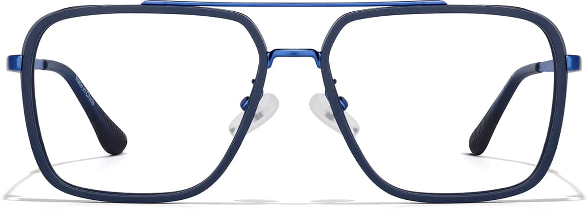 Front view of Aviator Glasses P1913816 in Blue