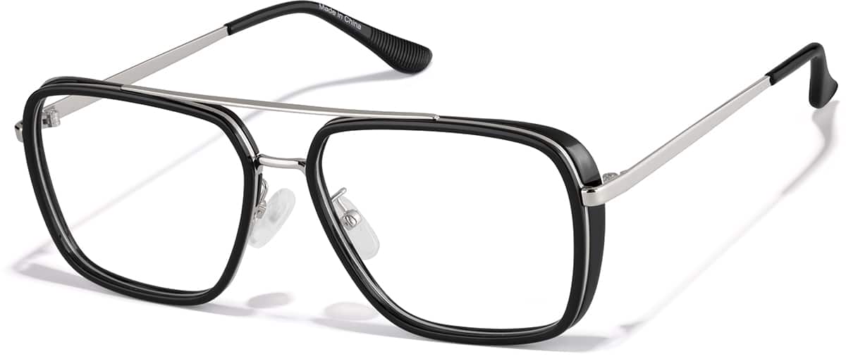 Angle view of Aviator Glasses P1913821 in Black