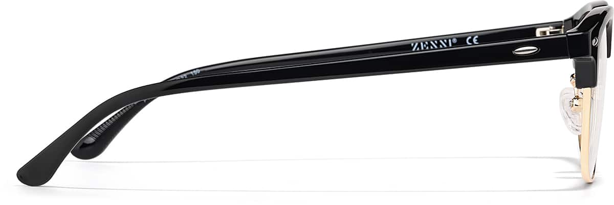 Side view of Browline Glasses P195421 in Black