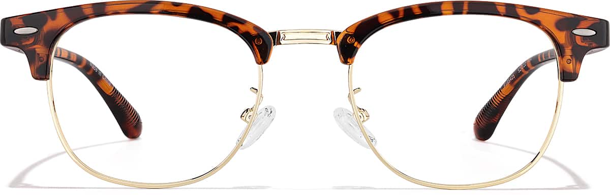 Front view of Browline Glasses P195425 in Tortoiseshell