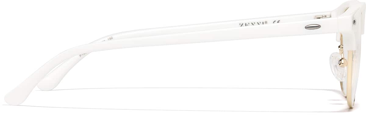 Side view of Browline Glasses P195430 in White