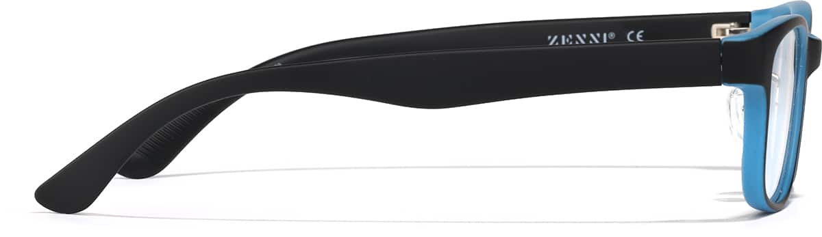 Side view of Lightweight Kids Rectangle Glasses P2010121 in Black