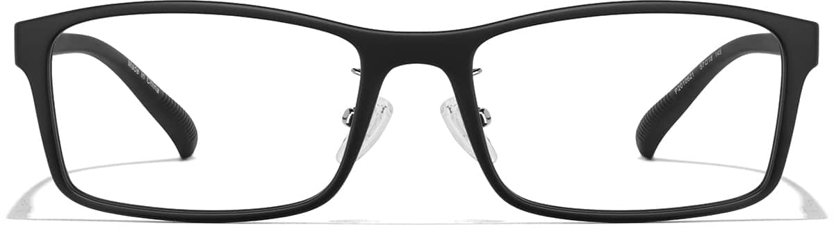 Front view of Rectangle Glasses P2010621 in Black