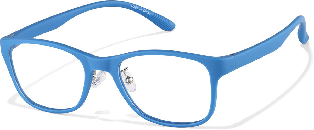 Angle view of Kids Square Glasses P2011916 in Blue