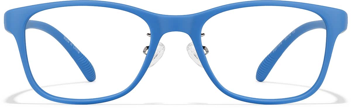 Front view of Kids Square Glasses P2011916 in Blue