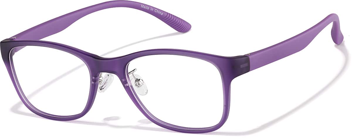 Angle view of Kids Square Glasses P2011917 in Plum