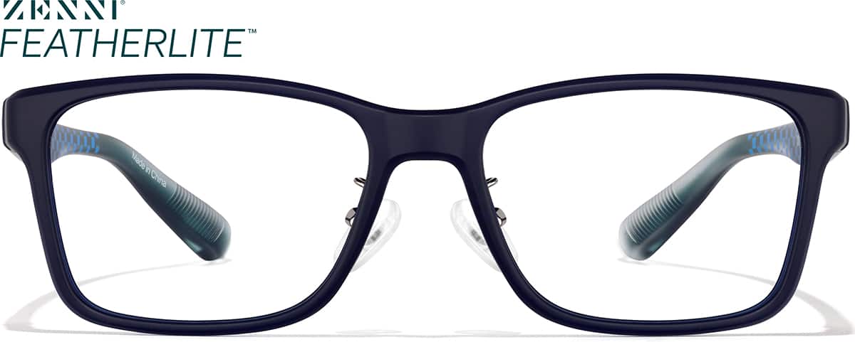 Front view of Rectangle Glasses P2017516 in Blue