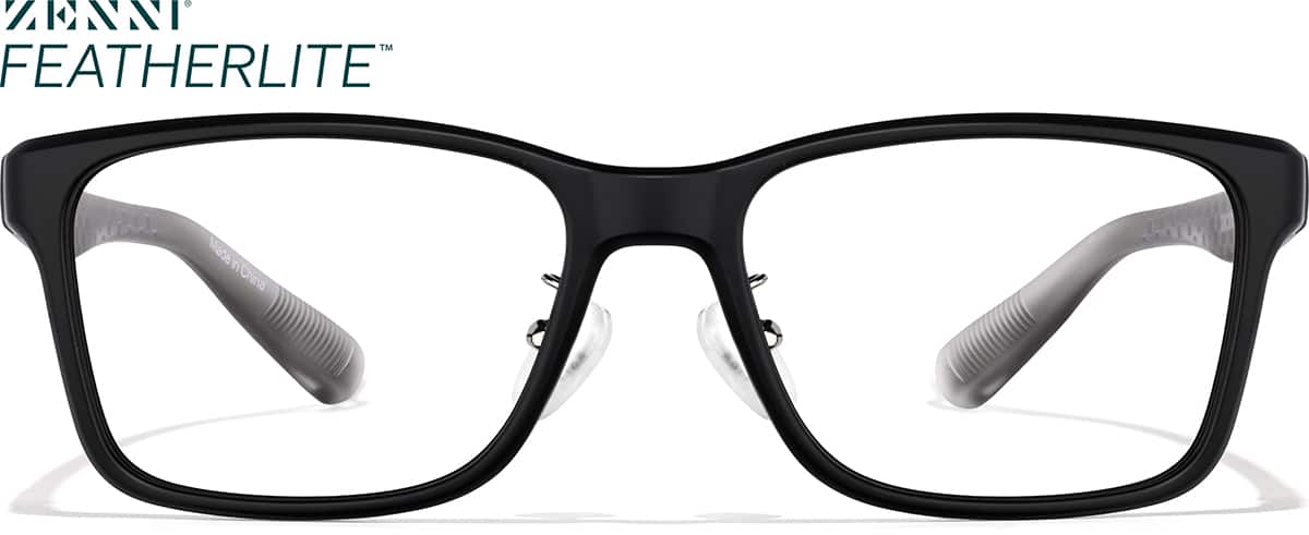 Front view of Rectangle Glasses P2017521 in Black