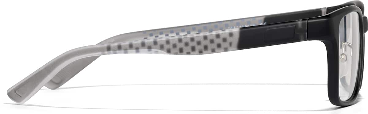 Side view of Rectangle Glasses P2017521 in Black