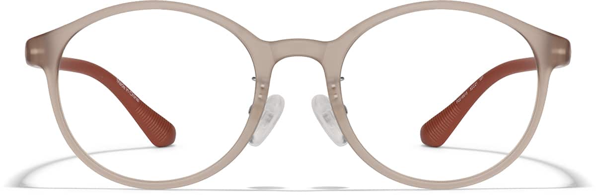 Front view of Round Glasses P2018615 in Frosted Sand