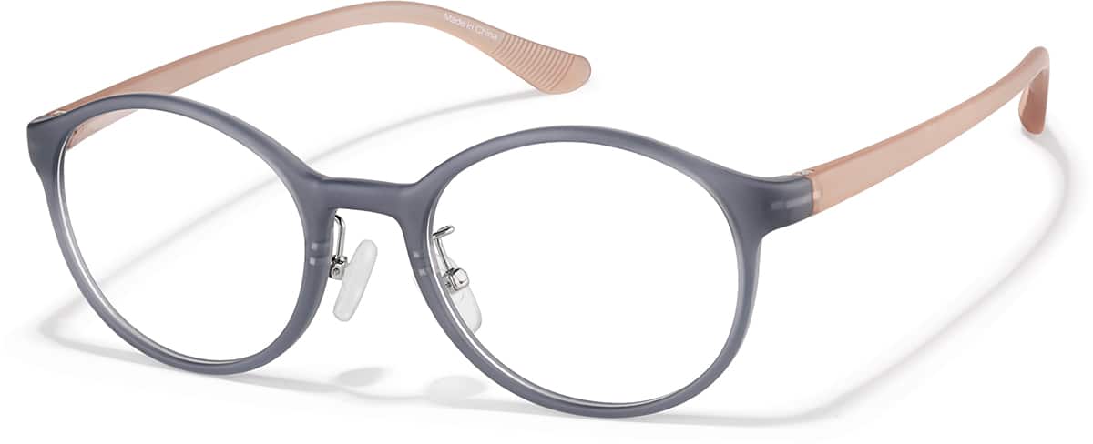 Angle view of Round Glasses P2018616 in Blue