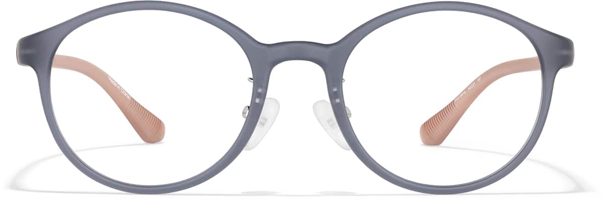 Front view of Round Glasses P2018616 in Blue
