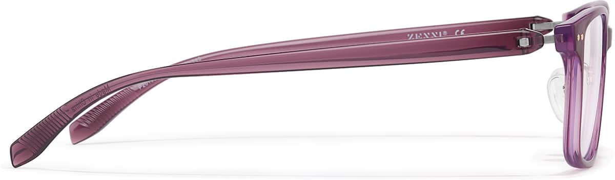Side view of Rectangle Glasses P2019017 in Purple