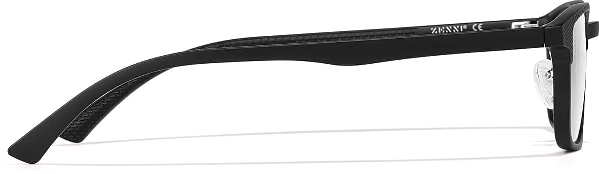 Side view of Rectangle Glasses P2019221 in Black