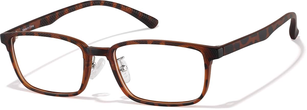 Angle view of Rectangle Glasses P2019225 in Tortoiseshell