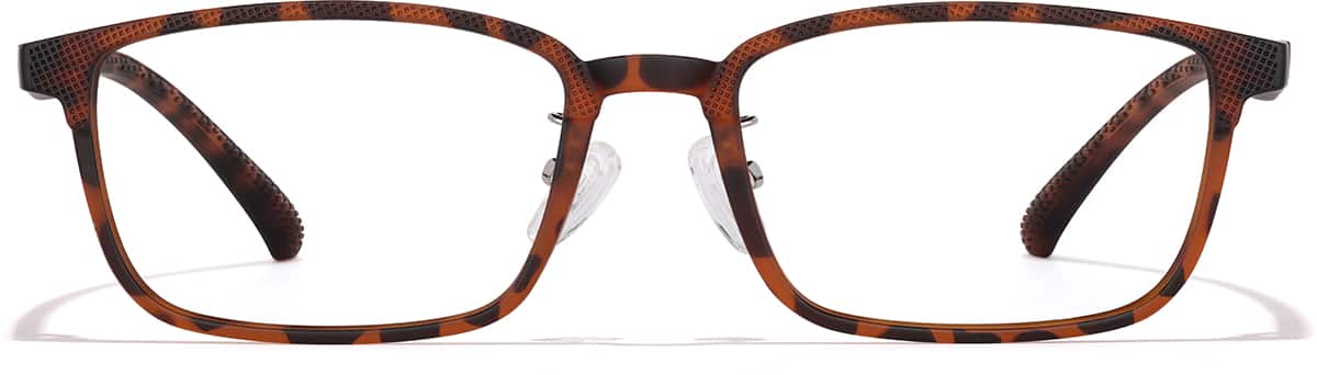 Front view of Rectangle Glasses P2019225 in Tortoiseshell