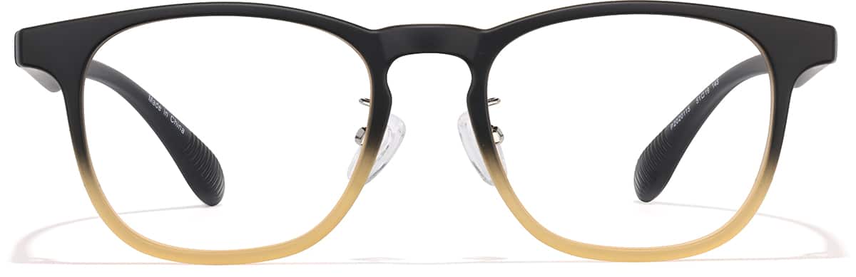 Front view of Lunettes carrées P2020115 in Brun