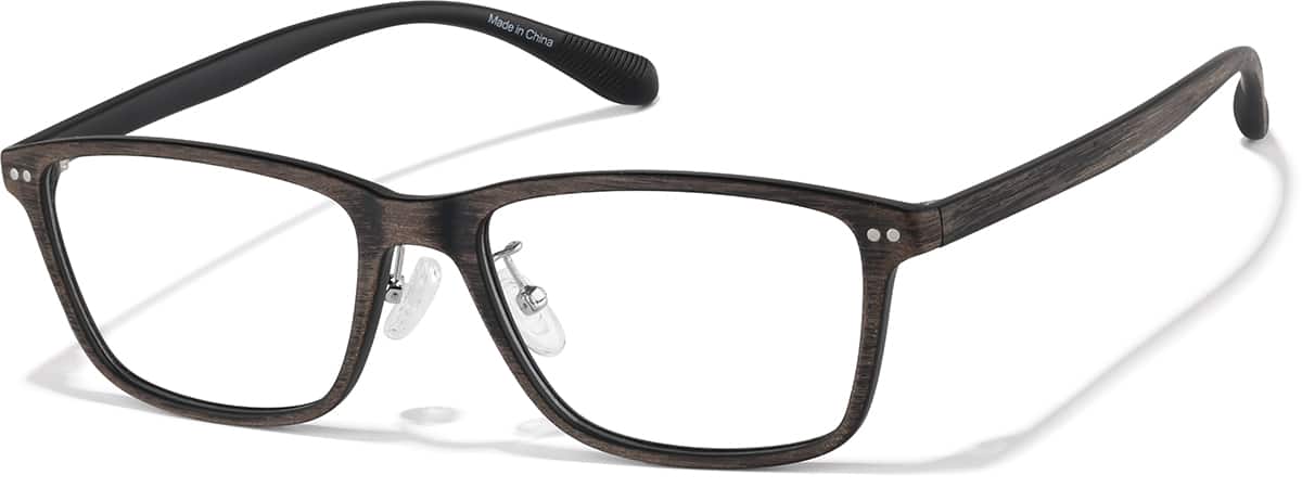 Angle view of Rectangle Glasses P2020715 in Brown