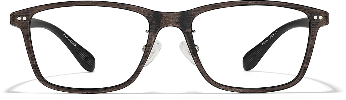 Front view of Rectangle Glasses P2020715 in Brown