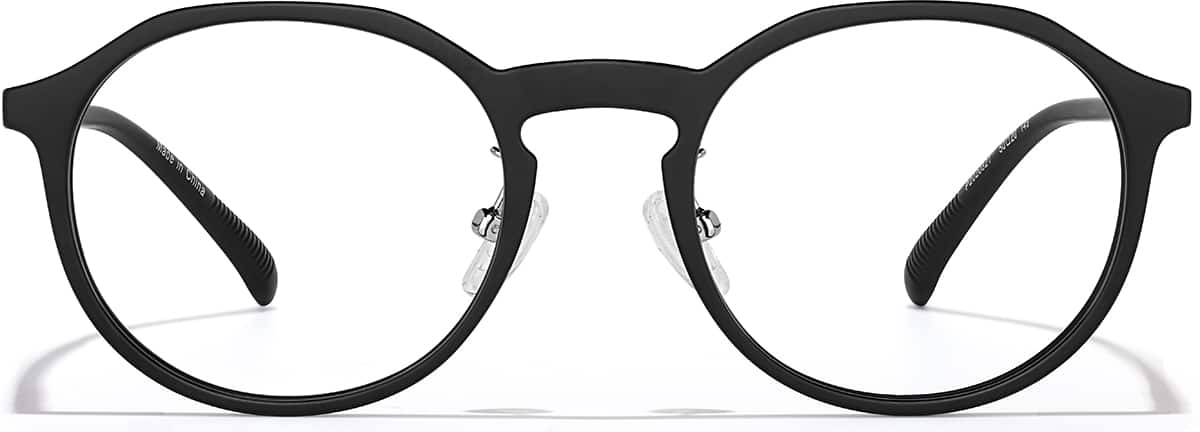 Front view of Round Glasses P2020821 in Black