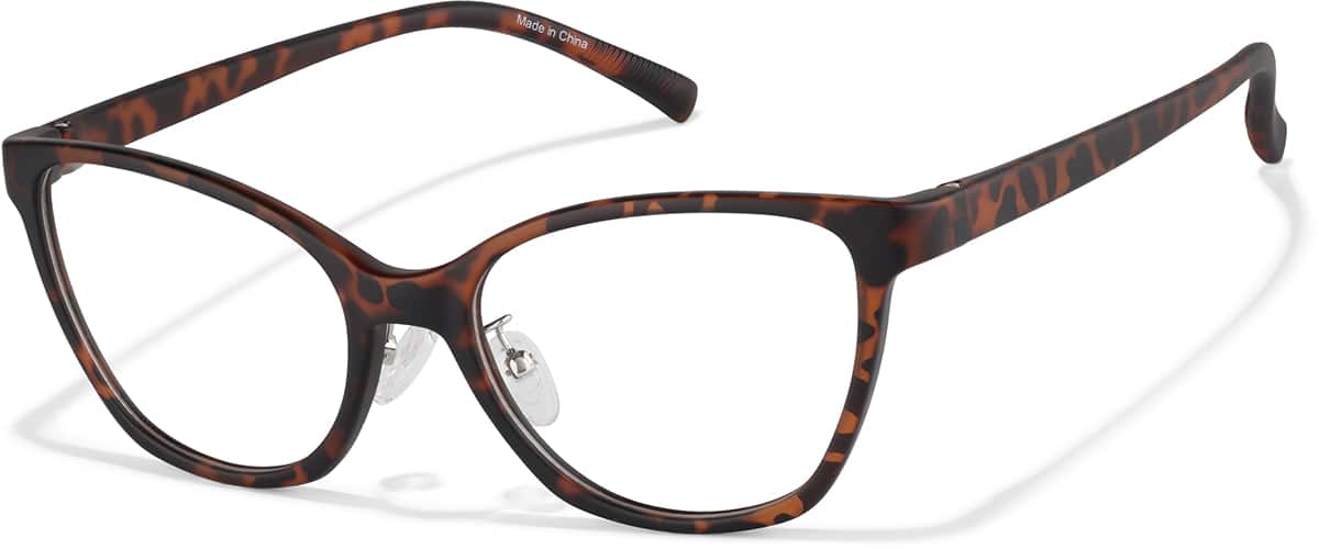 Angle view of Lunettes œil-de-chat P2023425 in Écaille de tortue