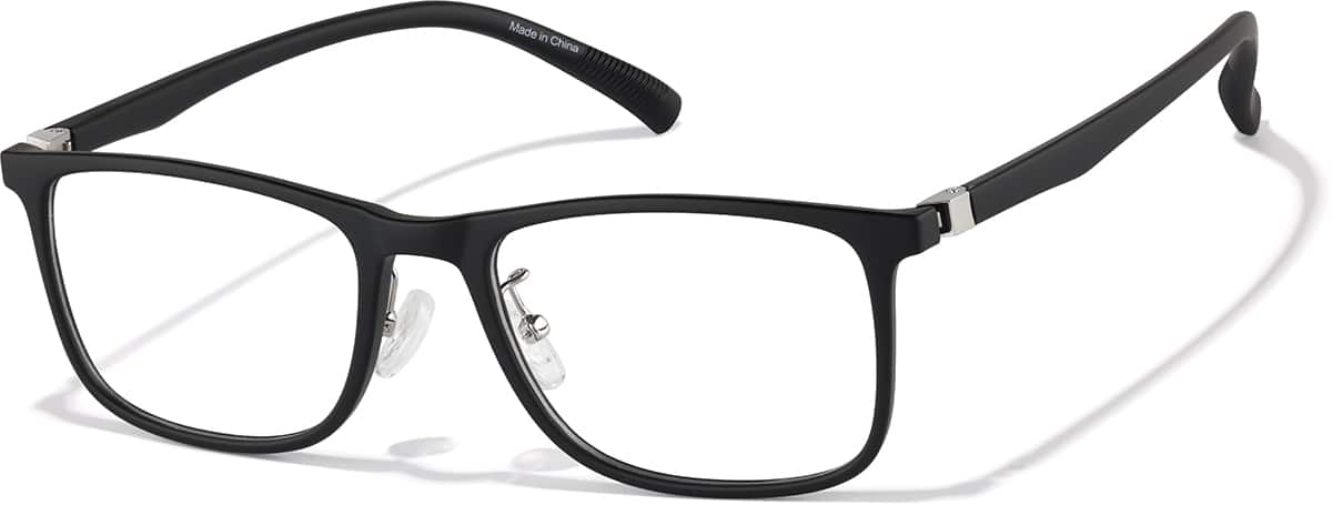 Angle view of Square Glasses P2024621 in Black