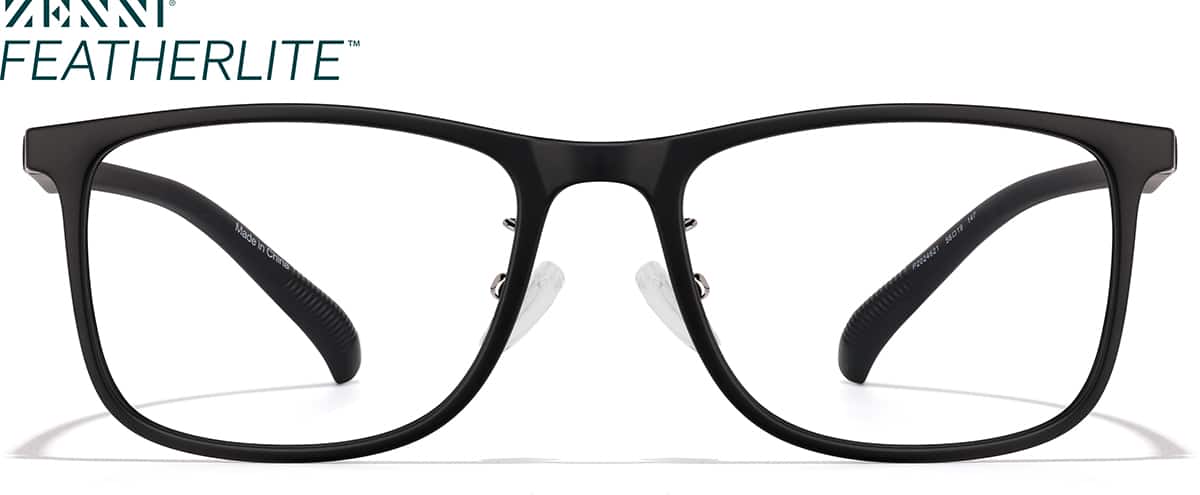 Front view of Square Glasses P2024621 in Black