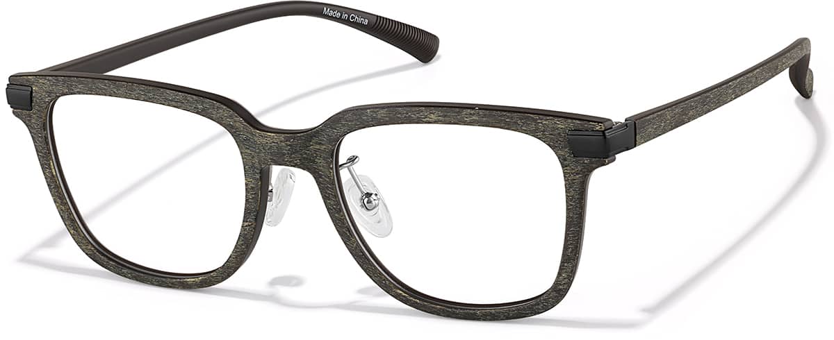 Angle view of Square Glasses P2026615 in Oak