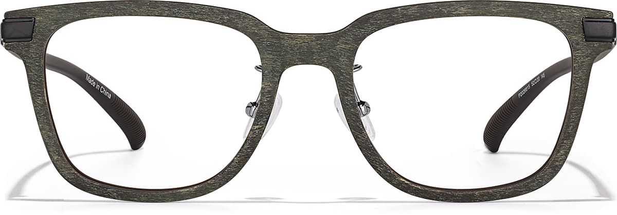 Front view of Square Glasses P2026615 in Oak