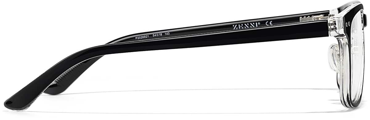 Side view of Rectangle Glasses P2026921 in Black
