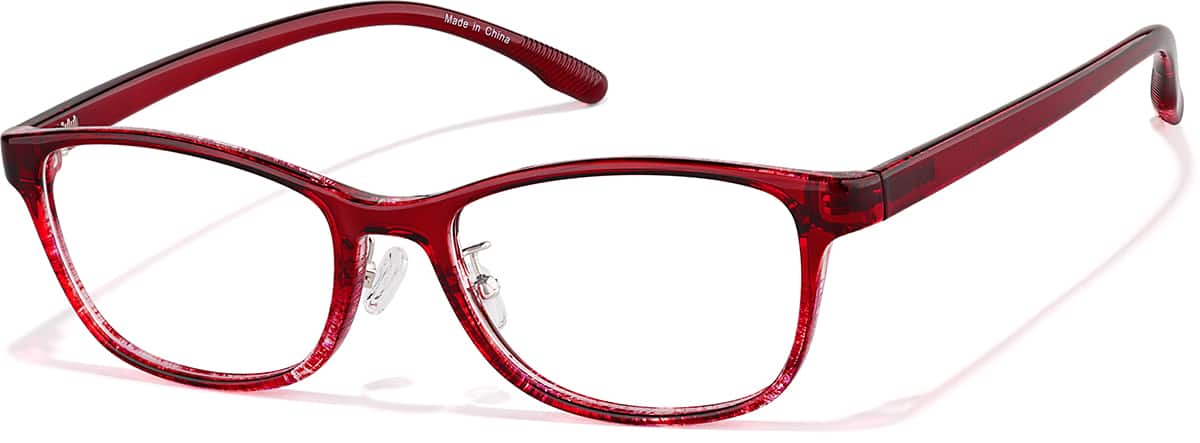 Angle view of Oval Glasses P2027318 in Red