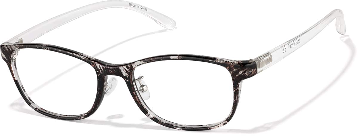 Angle view of Lunettes ovales P2027331 in Marbre noir