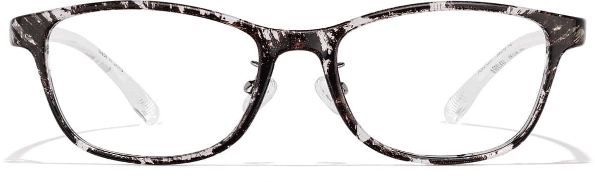 Front view of Lunettes ovales P2027331 in Marbre noir