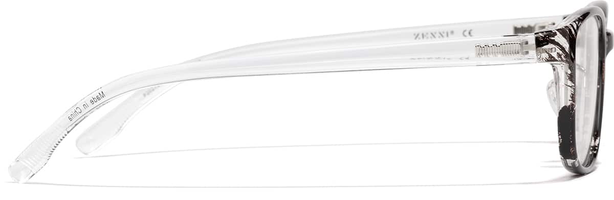 Side view of Lunettes ovales P2027331 in Marbre noir