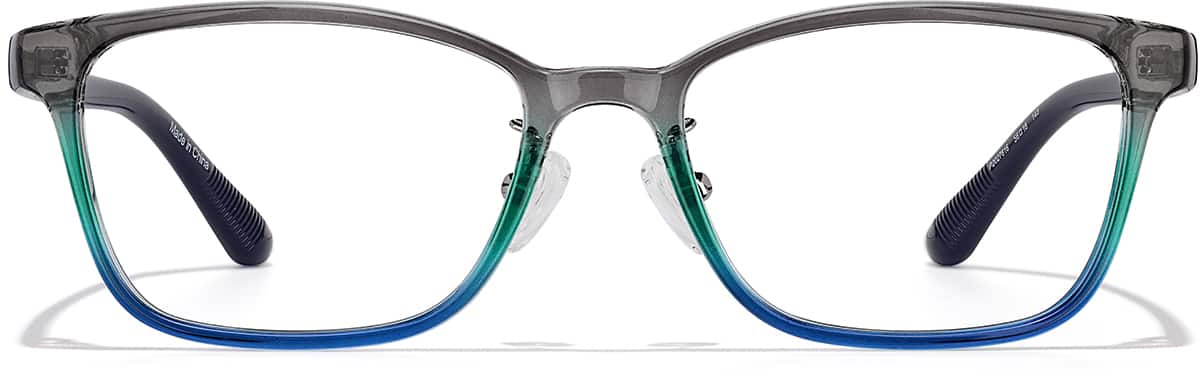 Front view of Rectangle Glasses P2027616 in Blue