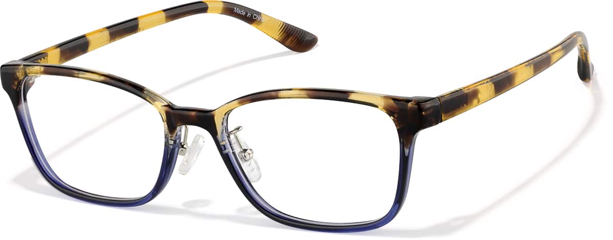 Angle view of Rectangle Glasses P2027625 in Tortoiseshell