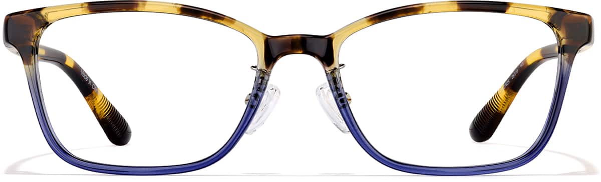 Front view of Rectangle Glasses P2027625 in Tortoiseshell